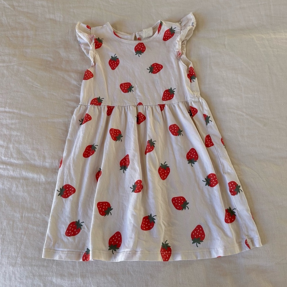 H&M Strawberry Print Cotton Dress